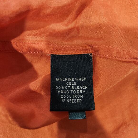Lauren Ralph Lauren Womens Burnt Orange Silk Blend Button Up Blouse Size Small - Picture 5 of 9